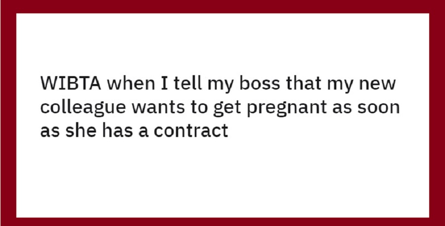 Woman Asks If She Should Snitch on Female Coworker That Wants To Get Pregnant